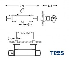 TERMOSTATICA DUCHA LEX TRES